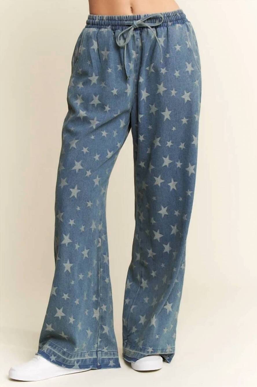 NEW JADE BY JANE star spangled sweatpants in blue